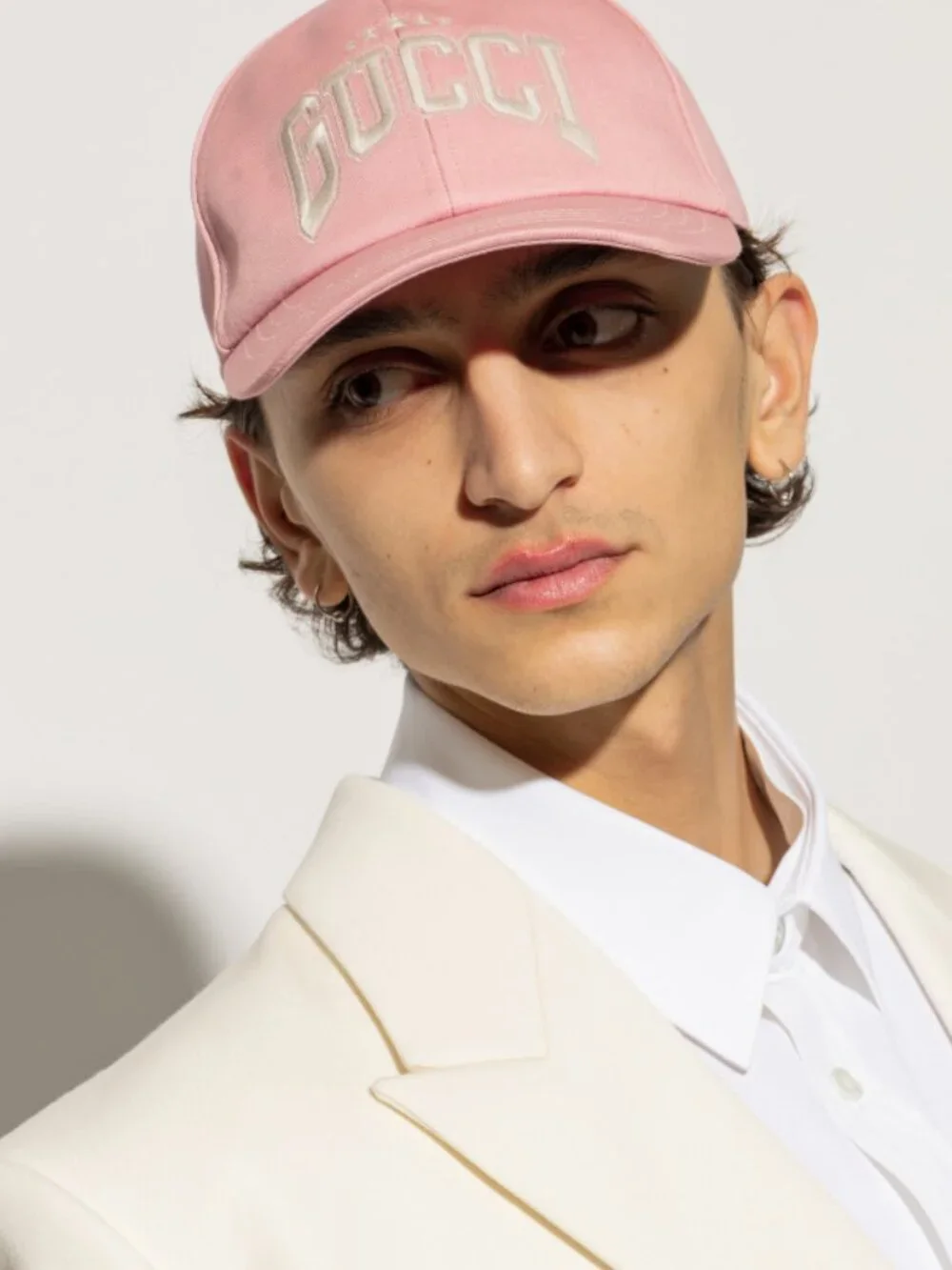 NWT Gucci embroidered logo cotton baseball cap hat - size M; Rtl $560